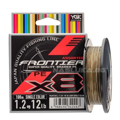 Плетено 8-нишково влакно YGK Frontier x8, Single Color, 100 м