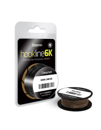 Плетено влакно за шарански поводи и монтажи Delphin Hookline 6K, 20 м, Muddy