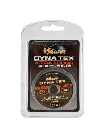 Влакно за шарански поводи K-Karp DynaTex X-tra Tough 20 м, Camo Green