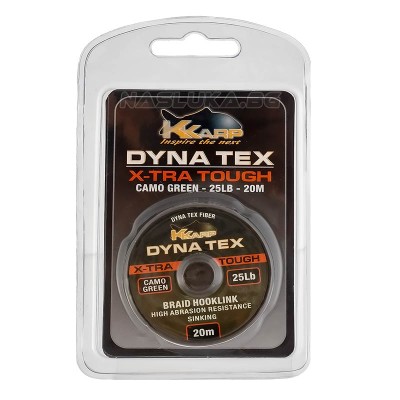 Влакно за шарански поводи K-Karp DynaTex X-tra Tough 20 м, Camo Green