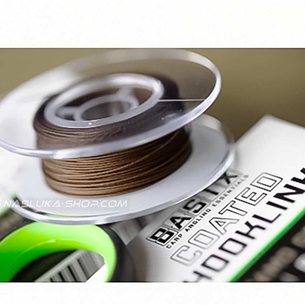 Плетено влакно с покритие Korda Basix Coated Hooklink, Camo Green — снимка 3
