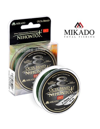 Плетено влакно за поводи Mikado Nihonto Octa Braid Green, 10 м
