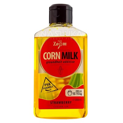 Течен атрактор Carp Zoom Corn Milk Extra 200 мл, Strawberry