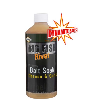 Течен атрактант Dynamite Baits Big Fish River Bait Soak 500 мл, Cheese & Garlic