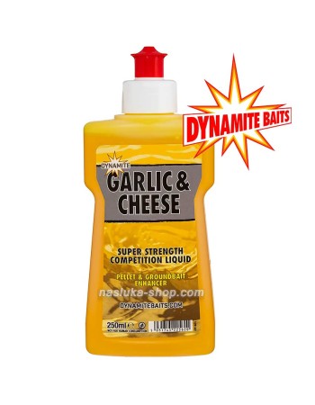 Течна добавка атрактант Dynamite Baits XL Liquid Garlic-Cheese, Чесън и Сирене
