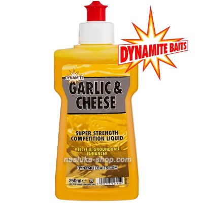 Течна добавка атрактант Dynamite Baits XL Liquid Garlic-Cheese, Чесън и Сирене