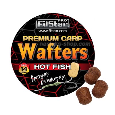 Балансирани дъмбели Filstar Premium Carp Wafters 14 мм, Hot Fish