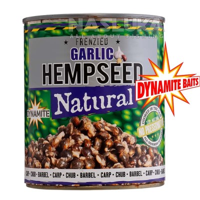 Консервиран коноп за риболов Dynamite Baits Frenzied Garlic Hempseed Natural