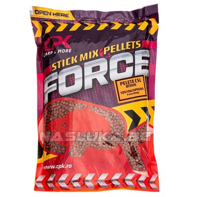 Пелети за фидер CPK Force Stick Mix CSL Betain 4 мм, Squid/Strawberry