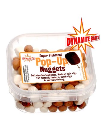Плаващи меки пелети Dynamite Baits Pop-up Nuggets Super Fishmeal, White/Brown