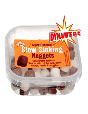 Бавнопотъващи меки пелети Dynamite Baits Slow Sinking Nuggets Super Fishmeal, White/Brown