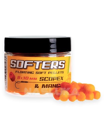 Меки плаващи пелети Madix Softers 8х10 мм, Scopex & Mango