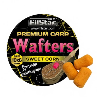 Балансирани дъмбели за фидер Filstar Premium Carp Wafters, Sweet Corn
