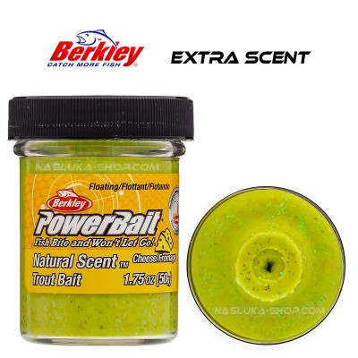 Плаваща паста за пъстърва Berkley Extra Scent Glitter, Light Green Glitter