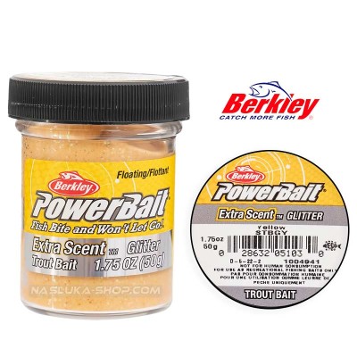 Плаваща паста за пъстърва Berkley Extra Scent Glitter, Yellow