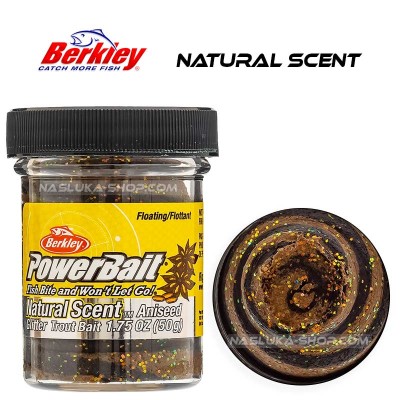 Плаваща паста за пъстърва Berkley Natural Scent Glitter, Aniseed, Black & Brown