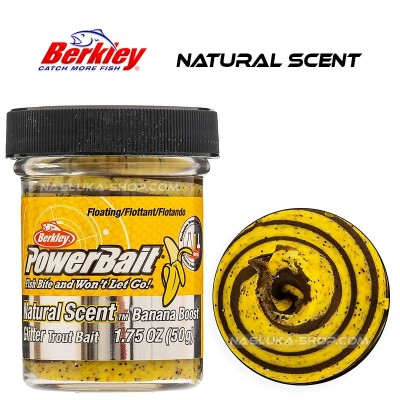 Плаваща паста за пъстърва Berkley Natural Scent Glitter, Banana Boost