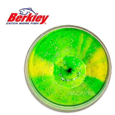 Плаваща паста за пъстърва Berkley Natural Scent Glitter, Liver, Fluorescent Green Yellow