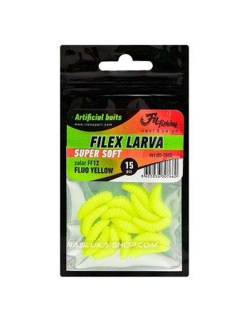Силиконови червеи Filex Larva, цвят Fluo Yellow