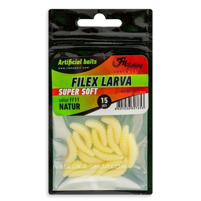 Силиконови червеи Filex Larva, цвят Natur