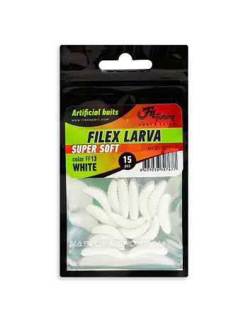 Силиконови червеи Filex Larva, цвят White