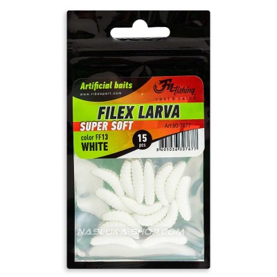 Силиконови червеи Filex Larva, цвят White