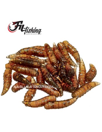 Силиконови бели червеи Filex Maggots, цвят FF04 Bronze Glitter