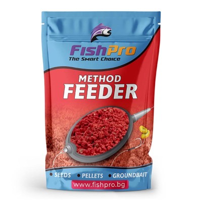 Мокра захранка за фидер FishPro Strawberry-Robin Red