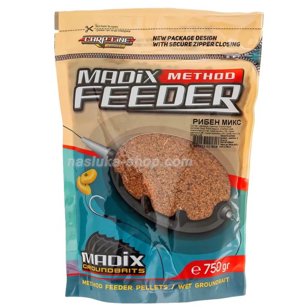 Готова за употреба фидер захранка Madix Method Feeder, Рибен Микс — снимка 1