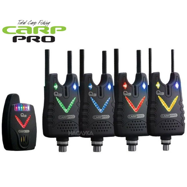 Сигнализатори с централа за шаранджийски риболов Carp Pro Q3, 4+1 — снимка 1