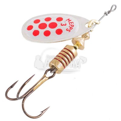 Блесна Mepps Aglia Decore, Silver Red Dots