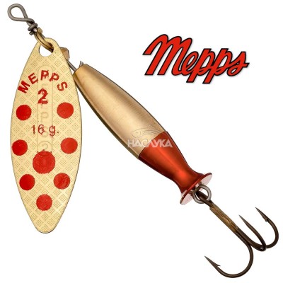 Блесна Mepps Aglia Long Heavy, Gold Red Dots