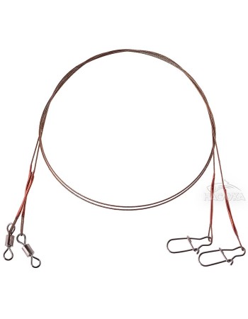 Поводи от неръждаема стомана с вирбел и карабина Delphin