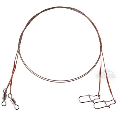 Поводи от неръждаема стомана с вирбел и карабина Delphin