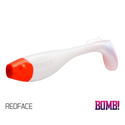 Сет от 5 бр. силиконови примамки Delphin BOMB Fatty, 10 см, цвят Redface