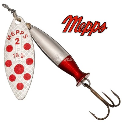 Блесна Mepps Aglia Long Heavy, Silver Red Dots