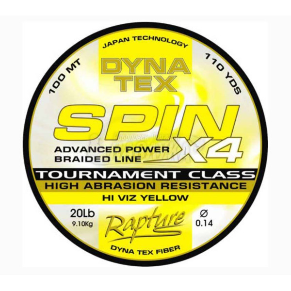 Плетено влакно Rapture Dyna Tex Spin HV Yellow — снимка 3