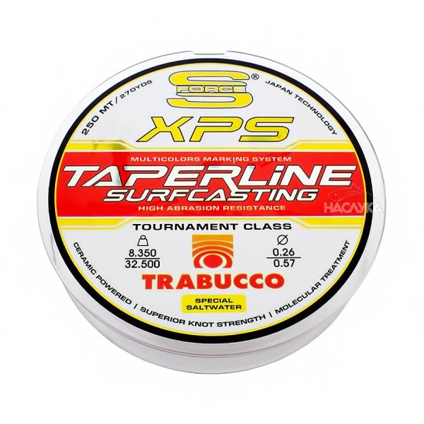 Шок лидер, Тапер влакно Trabucco XPS Surfcasting Taper Line, 250 м — снимка 4