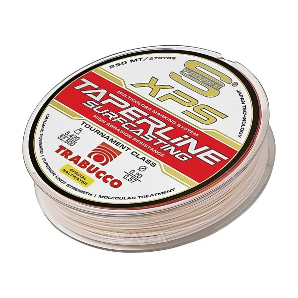 Шок лидер, Тапер влакно Trabucco XPS Surfcasting Taper Line, 250 м — снимка 1