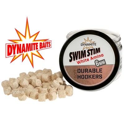 Меки пелети за кука Dynamite Baits Durable Hookers, White Amino