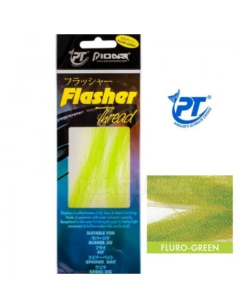 Ламе за чепарета и примамки Pioneer Flasher Thread, цвят Fluro Green