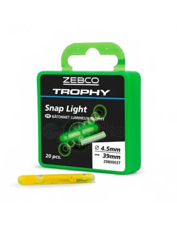 Кутия с 20 броя светещи ампули за плувка Zebco Trophy Snap Light, 4.5мм