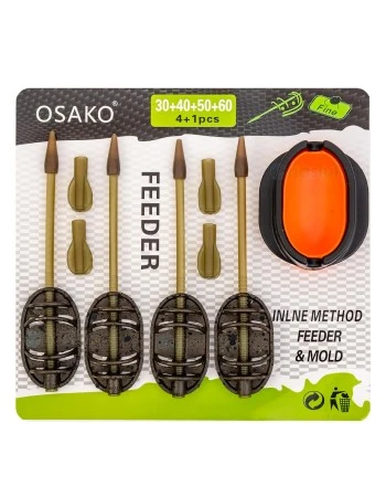 Сет от 4 метод фидер хранилки с преса Osako E982A, 30+40+50+60г