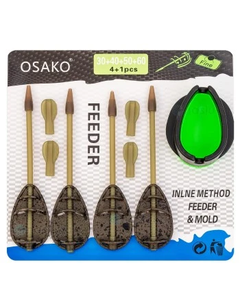 Сет от 4 метод фидер хранилки с преса Osako E983A, 30+40+50+60г