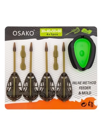 Сет от 4 метод фидер хранилки с преса Osako E984A, 30+40+50+60г