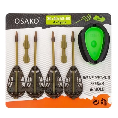 Сет от 4 метод фидер хранилки с преса Osako E984A, 30+40+50+60г