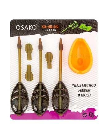 Сет от 3 метод фидер хранилки с преса Osako E985B, 30+40+50г