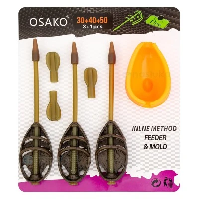 Сет от 3 метод фидер хранилки с преса Osako E985B, 30+40+50г