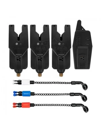 Комплект сигнализатори и обтегачи Korum KRI 3 Rod Remote Alarm & Indicator Set