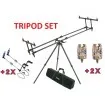 Комплект от стойка, сигнализатори и обтегачи за риболов на шаран Mivardi Tripod Premium Promotion Set